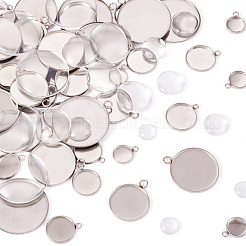 DIY Blank Dome 304 Stainless Steel Pendant Making Kits&nbsp;DIY-TA0011-82