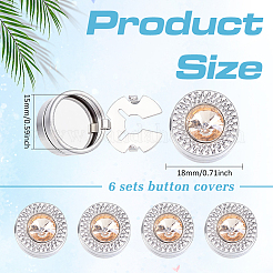 3 Pairs Alloy Rhinestone Cufflinks&nbsp;BUTT-ME0001-37B