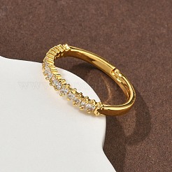 Brass Micro Pave Cubic Zirconia Finger Rings&nbsp;RJEW-H258-06G