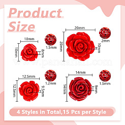 45Pcs 3 Styles Cinnabar Beads&nbsp;CARL-HY0001-02