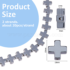 2 Strands Electroplated Non-Magnetic Synthetic Hematite Beads Strands&nbsp;G-FH0002-58