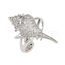 Brass Micro Pave Cubic Zirconia Cuff Rings&nbsp;RJEW-P167-02C-P