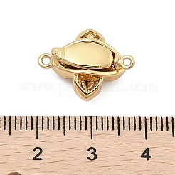 Brass Micro Pave Clear Cubic Zirconia Box Clasps&nbsp;KK-C075-22G