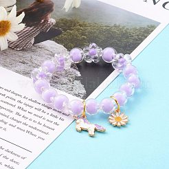 Transparent Acrylic Stretch Charm Bracelets for Kids&nbsp;BJEW-JB06167
