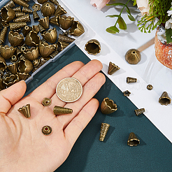 160Pcs 8 Styles Alloy Bead Cone & Caps&nbsp;FIND-FH0017-48