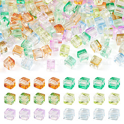66Pcs 6 Colors Baking Paint Transparent Glass Beads&nbsp;DGLA-TA0001-31