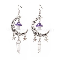 Alloy Moon with Star Chandelier Earrings&nbsp;EJEW-JE05224