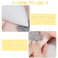 12Pcs 2 Colors Flower Hotfix Rhinestone Iron on Patches&nbsp;DIY-CP0009-64