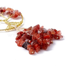 Wire Wrapped Chips Natural Mixed Stone Big Pendant Decorations&nbsp;HJEW-H057-03