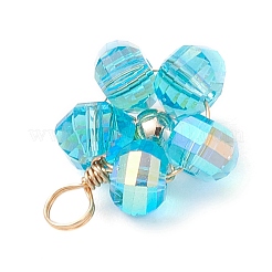 Transparent Electroplate Glass Pendants&nbsp;PALLOY-JF04169