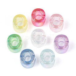 UV Plating Transparent Acrylic European Beads&nbsp;OACR-M027-02O
