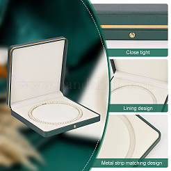 Square PU Leather Pearl Necklace Box&nbsp;LBOX-WH0002-06A