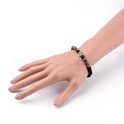 Natural Lava Rock Beads Stretch Bracelets&nbsp;BJEW-JB03395-01