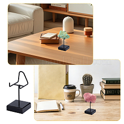 Iron & Wood Mineral Display Holder with Square Acrylic Bases&nbsp;ODIS-WH0099-215