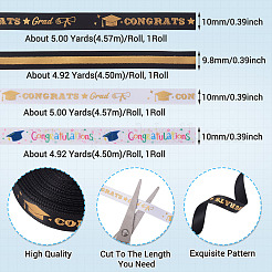 4 Styles Graduation Pattern Polyester Ribbon&nbsp;OCOR-TA0003-31
