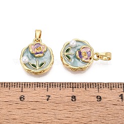 Brass Enamel Pendants&nbsp;KK-SZC0009-07G-04