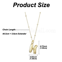1Pc Initial Letter Brass Pendant Necklaces&nbsp;NJEW-YW0001-24H