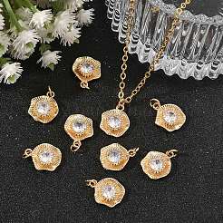 SHEGRACE Brass Pave Clear Cubic Zirconia Charms&nbsp;XGRQ4D113-659G