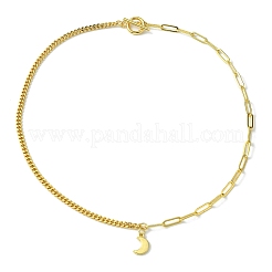 Brass Pendant Necklaces with Curb & Paperclip Chains&nbsp;NJEW-JN04608-02