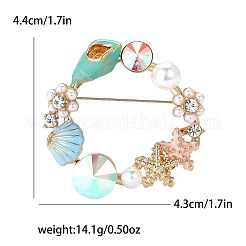 Ring with Conch & Starfish Enamel Pin&nbsp;PW-WG7F467-01