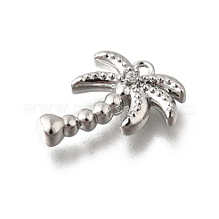 Brass Micro Pave Clear Cubic Zirconia Pendants&nbsp;KK-C096-16B-P
