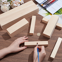 7Pcs 3 Styles Unfinished Wood Craft Block&nbsp;WOOD-OC0004-46