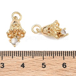 Brass Micro Pave Clear Cubic Zirconia Pendants&nbsp;KK-T080-29G