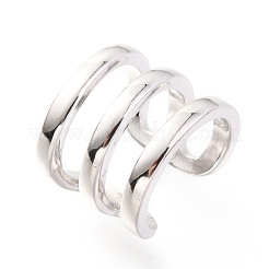 Anti-Tarnish Rhodium Plated 925 Sterling Silver Cuff Earrings&nbsp;EJEW-H124-12P