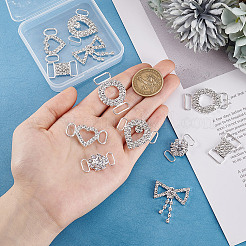 12Pcs 6 Styles Alloy & Brass Rhinestone Shoe Buckle&nbsp;FIND-HY0003-64