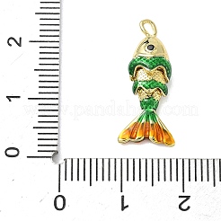 Fish Brass Micro Pave Cubic Zirconia Pendants&nbsp;KK-P342-14B-G
