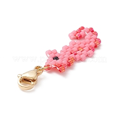 Handmade Loom Pattern Seed Beads Pendants Decoration&nbsp;HJEW-MZ00016-08