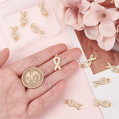 10Pcs Brass Micro Pave Clear Cubic Zirconia Pendants&nbsp;KK-BBC0004-12