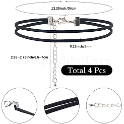 4Pcs Imitation Leather Double Layer Choker Necklaces&nbsp;NJEW-SC0001-68