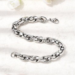 201 Stainless Steel Rope Chain Bracelets for Men&nbsp;STAS-T077-16P