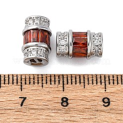 Brass Micro Pave Cubic Zirconia Screw Clasps&nbsp;KK-Z078-41P
