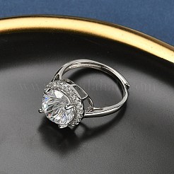 925 Sterling Silver Micro Pave Cubic Zirconia Finger Rings&nbsp;RJEW-B134-01A-03