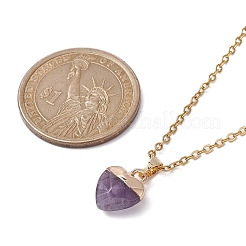 Heart Natural Mixed Gemstone Pendant Necklace&nbsp;NJEW-JN04486