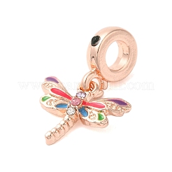Rack Plating Alloy Rhinestone European Dangle Charms&nbsp;PALLOY-S189-27RG