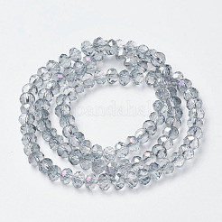 Electroplate Transparent Glass Beads Strands&nbsp;EGLA-A034-T8mm-F10