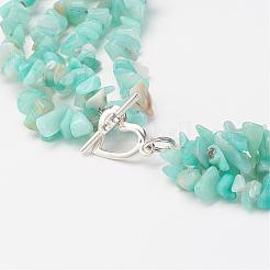 Natural Amazonite Multi-strand Necklaces&nbsp;NJEW-JN01864-02