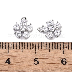 Brass Micro Pave Clear Cubic Zirconia Pendants&nbsp;KK-K351-42B-P