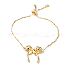 Brass Micro Pave Cubic Zirconia Silder Bracelets for Women&nbsp;LS-BJEW-C070-01B-G