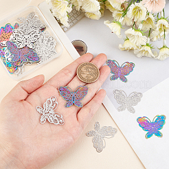 40Pcs 2 Color Ion Plating(IP) 201 Stainless Steel Filigree Joiners Links&nbsp;STAS-DC0005-38
