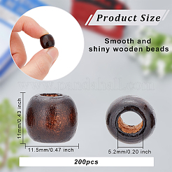 Wood European Beads&nbsp;WOOD-WH0030-25