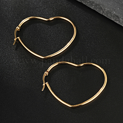 Simple Romantic 201 Stainless Steel Heart Hoop Earrings&nbsp;XB0293