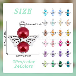 48Pcs 24 Styles Glass & Alloy Pendants&nbsp;PALLOY-GO00053