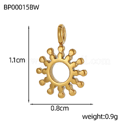 Sun Charms 304 Stainless Steel Pendants&nbsp;STAS-OY004-35G