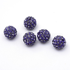 Polymer Clay Pave Rhinestone Beads&nbsp;RB-Q197-10mm-16