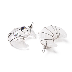 Natural Quartz Crystal Pendants&nbsp;X-G-B023-01P-08