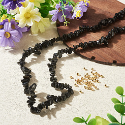 1 Strand Natural Obsidian Chip Beads Strands&nbsp;G-TAD0001-04